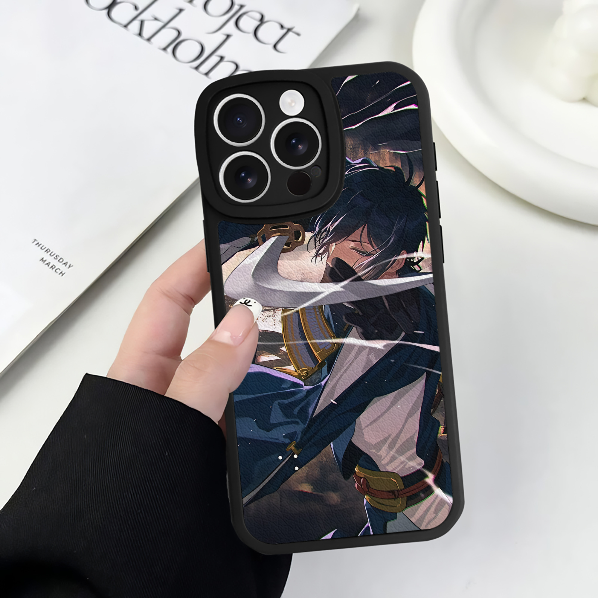 （画像用） 刀剣乱舞 Touken Ranbu 【iPhone 16シリーズ対応】シリコンスマホケース（レザー調） 材質：シリコン